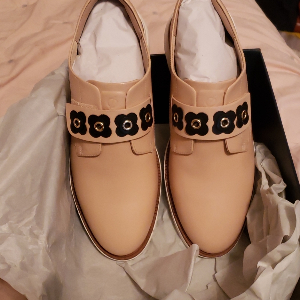 Cole Haan Nude & black floral monk strap sneakers